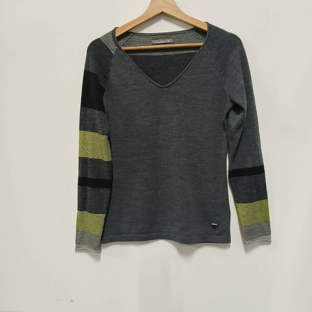 Smartwool womens small merino wool sweater gray green color block